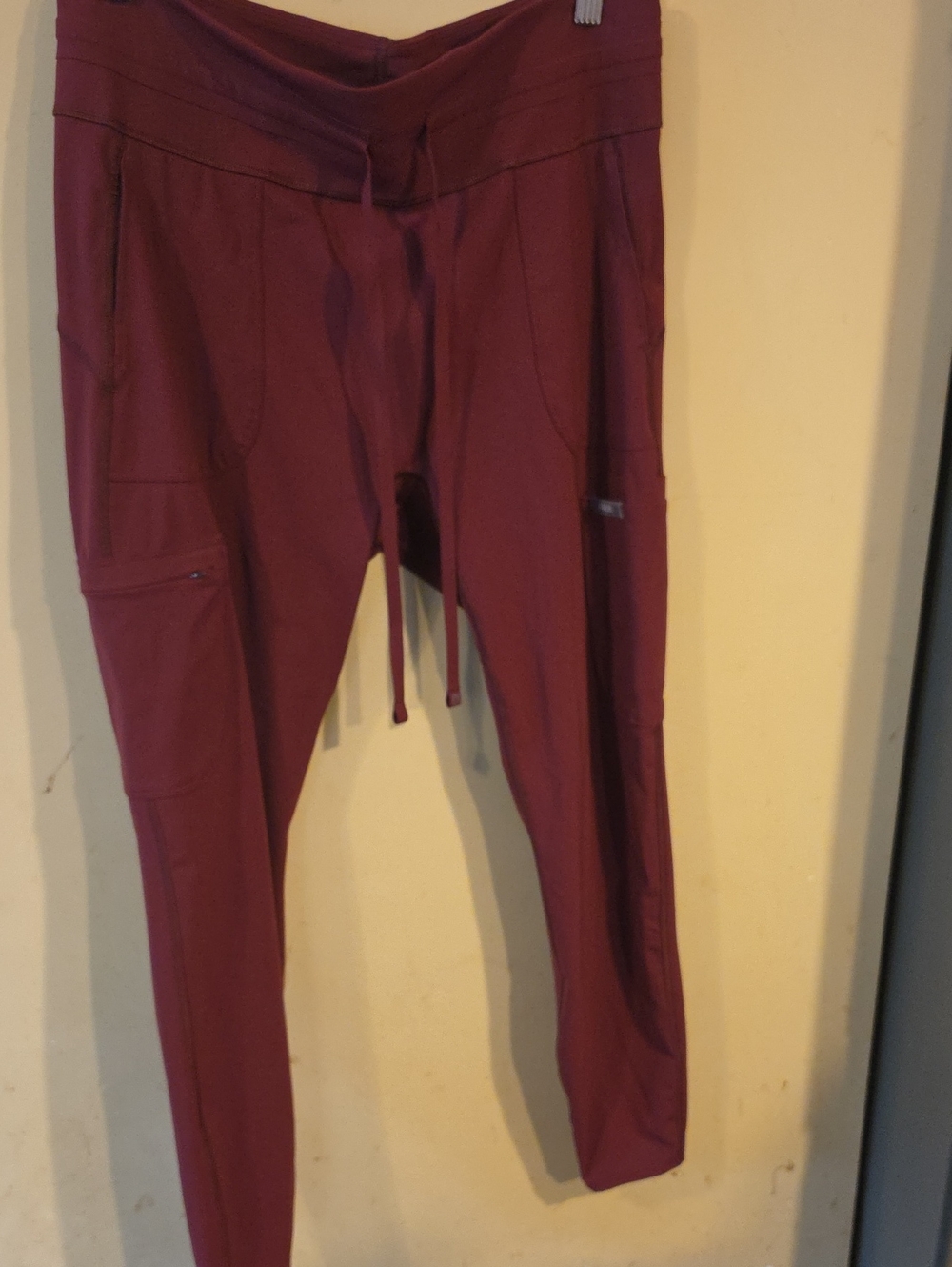 FIGS Women's Cargo Jogger Pants in Maroon